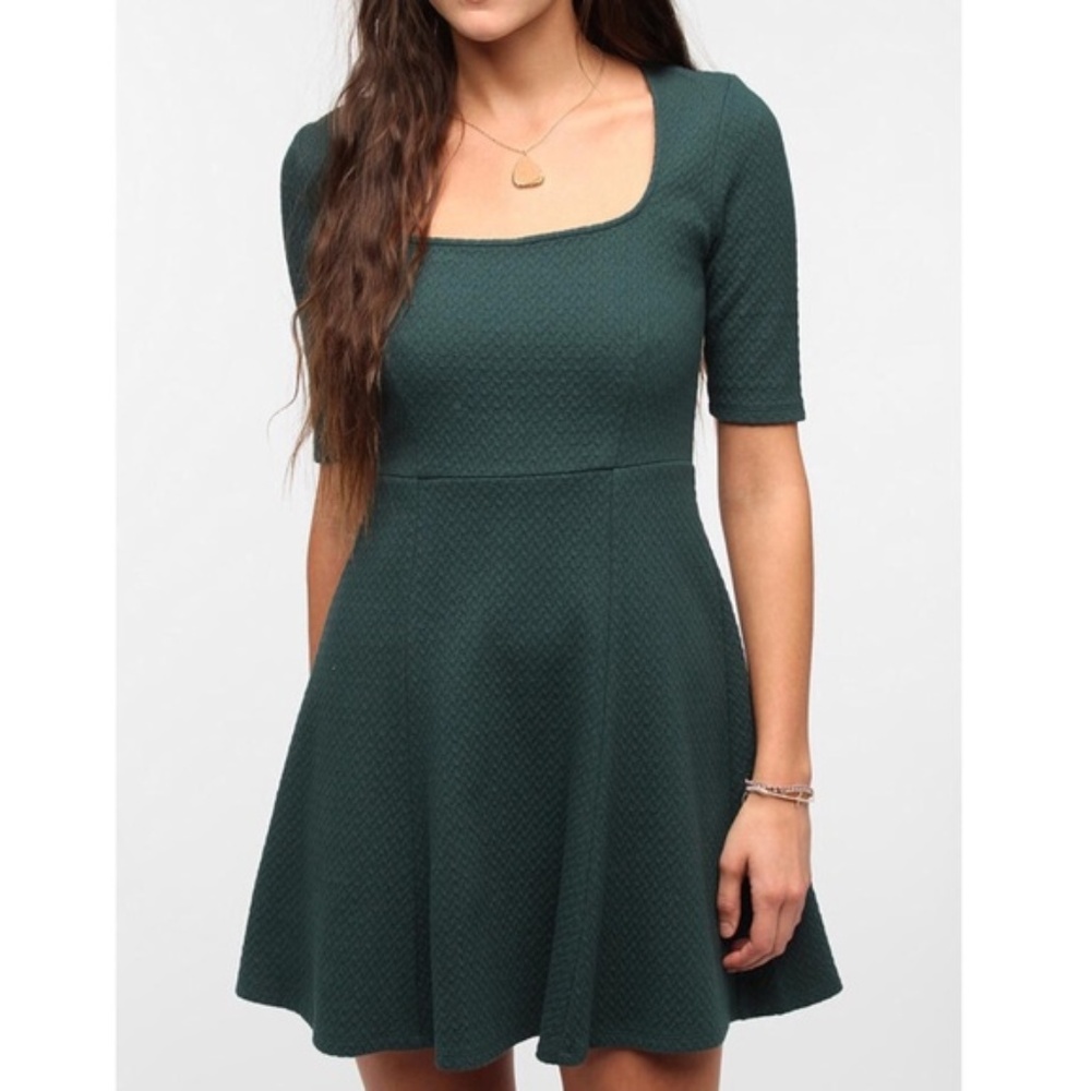Pins and Needles Forest Green Skater Dress